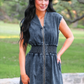 Refined Denim Zipper Dress- Light Wash