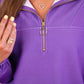 PREORDER- Levi Ribbed Quarter Zip Pullover- Purple