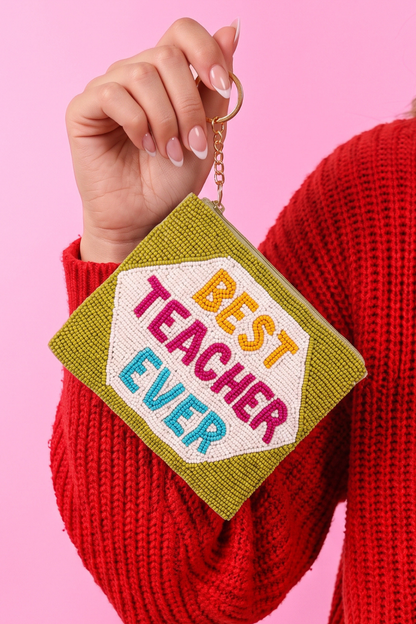 PREORDER- Beaded Coin Purse- Best Teacher Ever