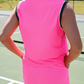 Everyday Polo Tank- Neon Pink Safari Chic