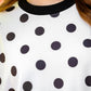 PREORDER- Printed Terry Skort Set- Black/White Polka Dot