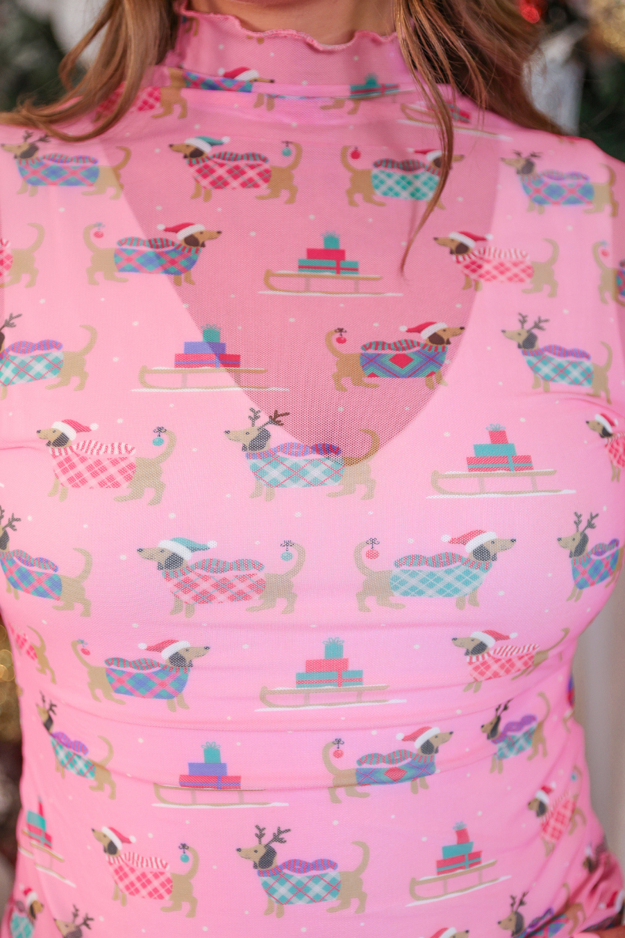 PREORDER-Keigan Mesh Top- Pink Pawliday