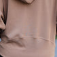 PREORDER- Kayla Luxe Hooded Quarter Zip Pullover- Mocha