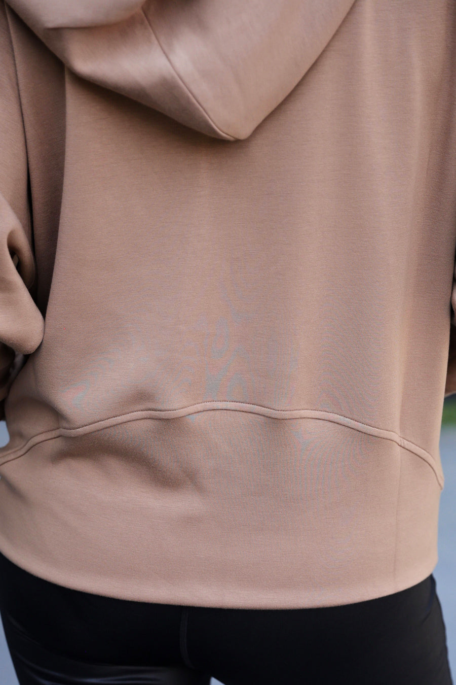 PREORDER- Kayla Luxe Hooded Quarter Zip Pullover- Mocha