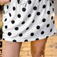 PREORDER- Printed Terry Skort Set- Black/White Polka Dot