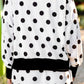 PREORDER- Printed Terry Skort Set- Black/White Polka Dot