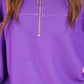 PREORDER- Levi Ribbed Quarter Zip Pullover- Purple