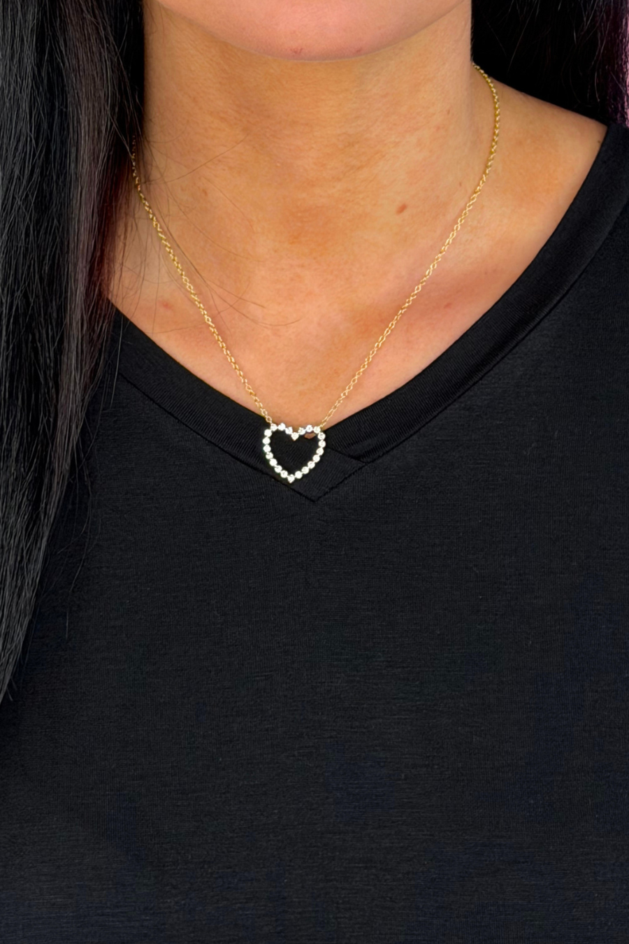 Jessica Signature Heart Pendant Necklace- Gold