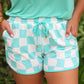 Groovy Mint Checkered Everyday Shorts
