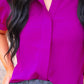 PREORDER- Lainey Tie Sleeve Top- Fuschia