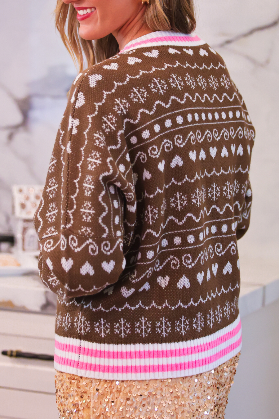 PREORDER- Gingerbread Knit Cardigan