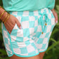 PREORDER- Groovy Mint Checkered Everyday Shorts