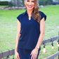 Make It Count Cap Sleeve Set- Navy