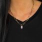 Paperclip Chain Necklace- Gold/Pink