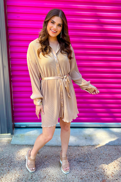 Hot Shot Pleated Tie Dress