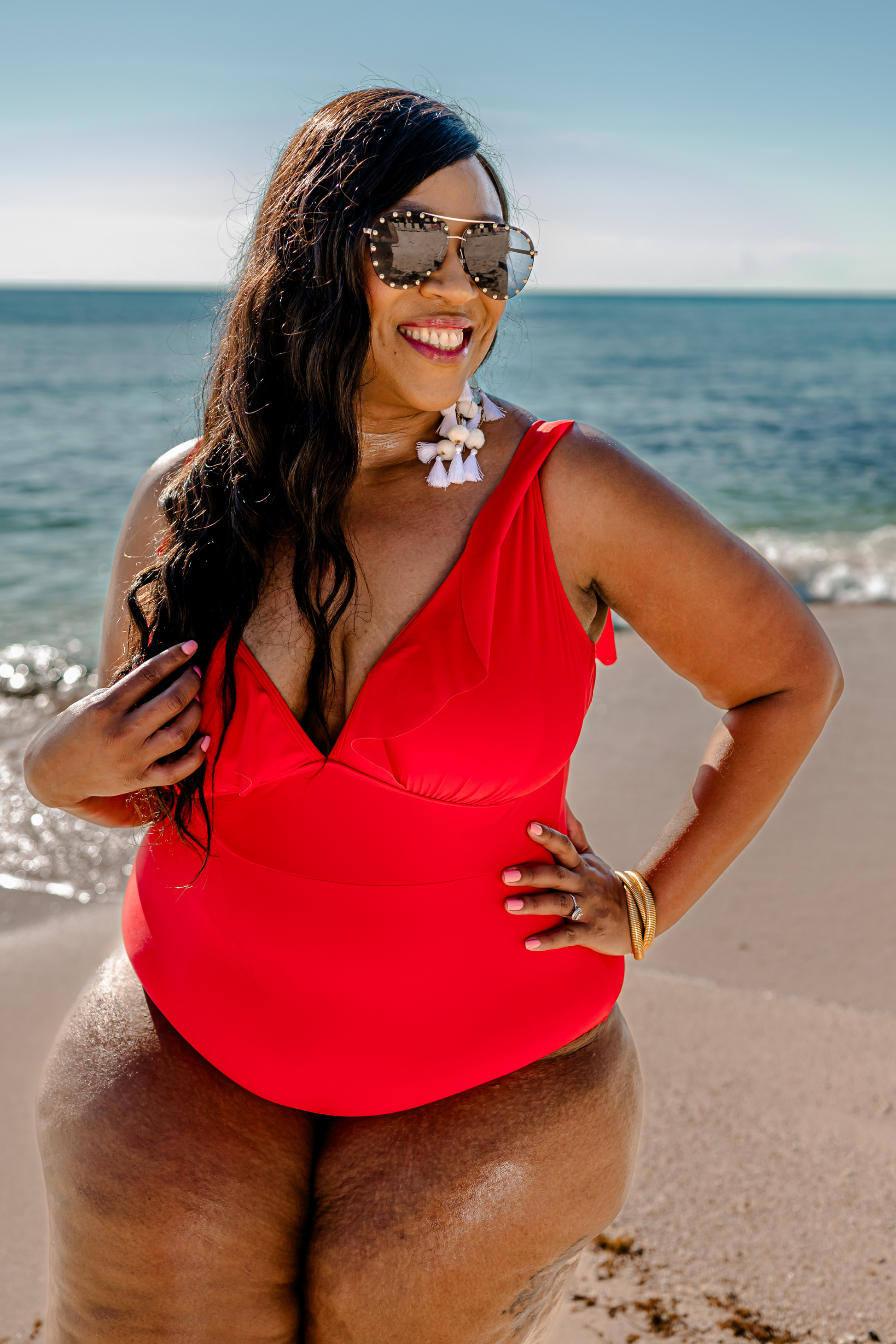 Red Hot Ruffle One Piece Swimsuit - Jess Lea Wholesale