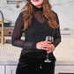 PREORDER- Keigan Mesh Top- Black Glitter