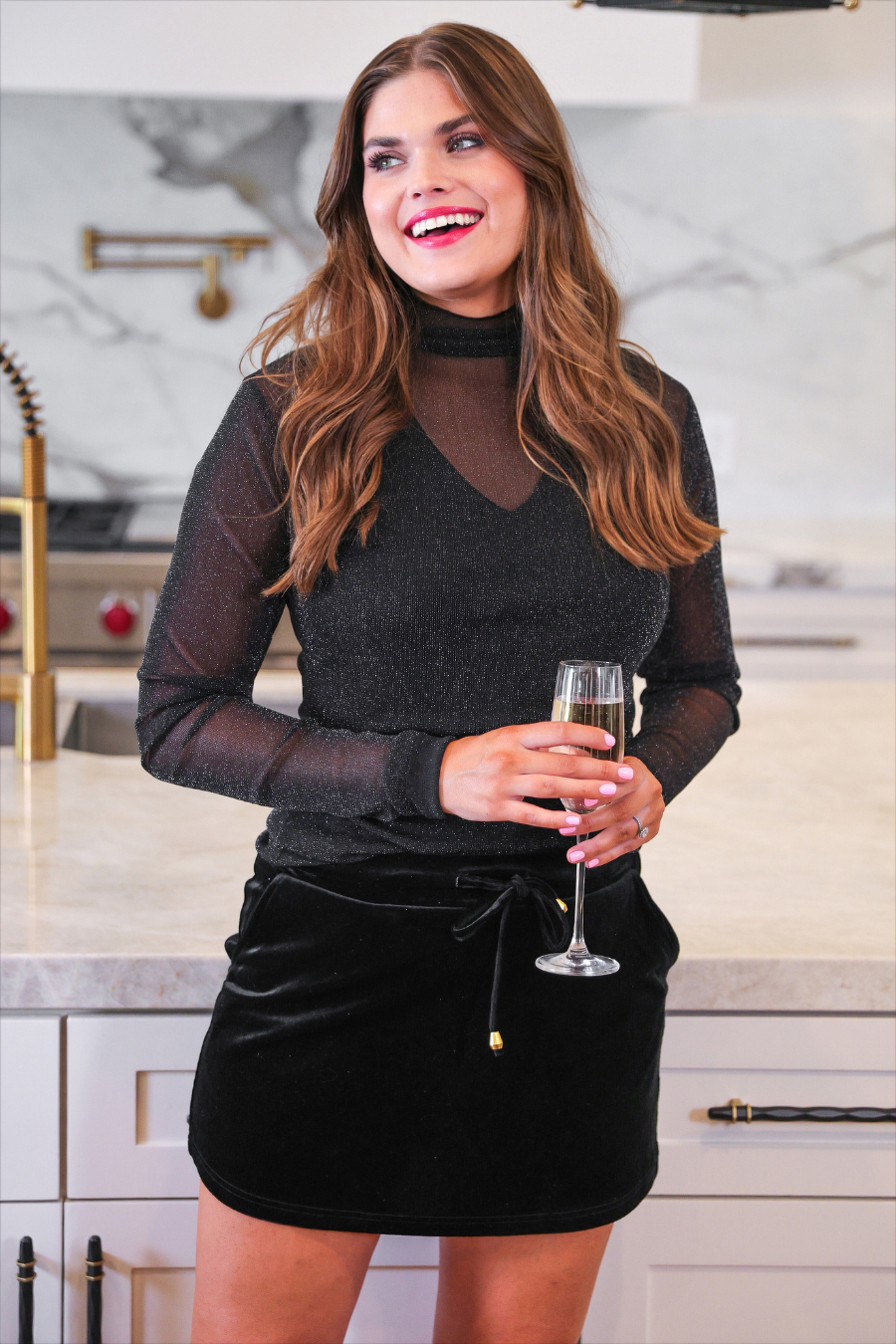 PREORDER- Keigan Mesh Top- Black Glitter