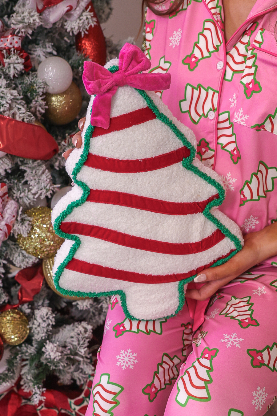 PREORDER- Bow Christmas Treat Pillow