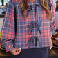 PREORDER- Betty Bow Top - Patterned In Plaid
