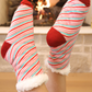 Cozy Cabin Socks- Candy Cane Stripes