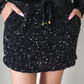 PREORDER-Velvet Hour Sequin Skort- Black