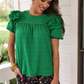 Kimber Eyelet Top, Green