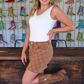 PREORDER- Spice It Up Checkered Denim Skirt