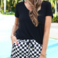 Checkerboard Checkered Drawstring Everyday Shorts