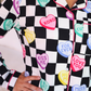 PREORDER- Checkered Conversation Hearts Ruffle Pajama Set