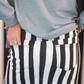 PREORDER Nova Striped Denim Skirt, Black/White