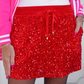 PREORDER- Velvet Hour Sequin Skort- Red