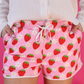 Strawberry Swirl Drawstring Everyday Shorts