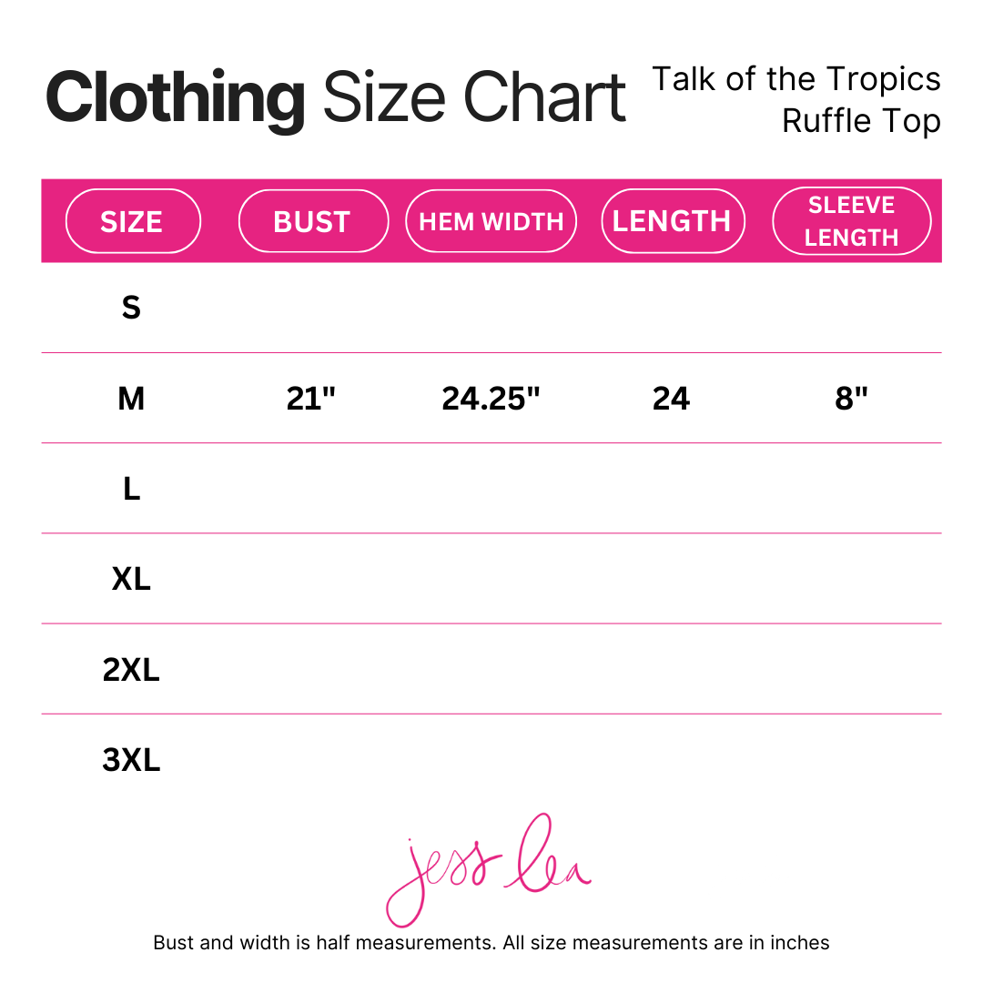 PREORDER-Talk Of The Tropics Ruffle Top