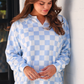 PREORDER- Riley French Terry Pullover- Blue Checkered