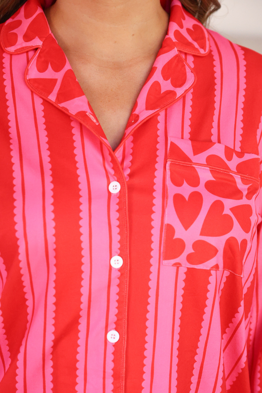 PREORDER- Heartfelt Stripes Ruffle Pajama Set