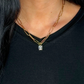 Paperclip Chain Necklace- Gold/Crystal