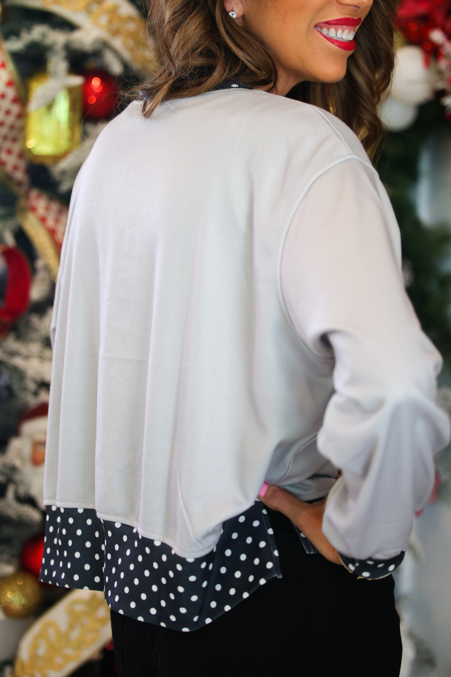 PREORDER- Polka Dot Bow Tree Pullover