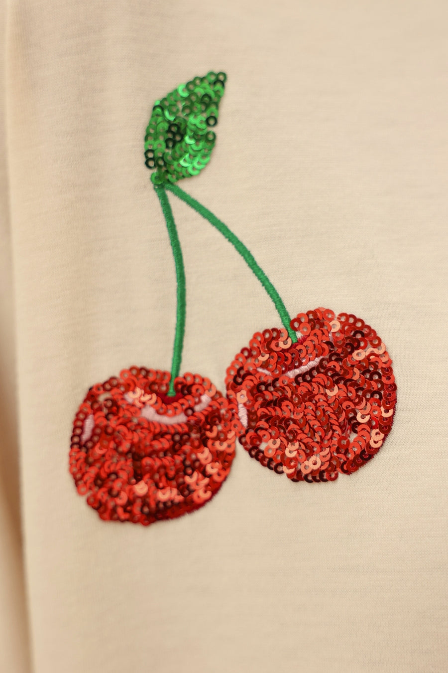 Tropical Fruit Sequin Patch Top