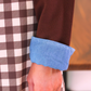 PREORDER- Denim Trim Knit Sweater- Chocolate