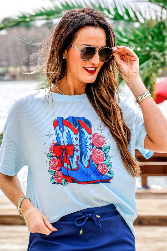 PREORDER- Patriotic Boots Waffle Tee