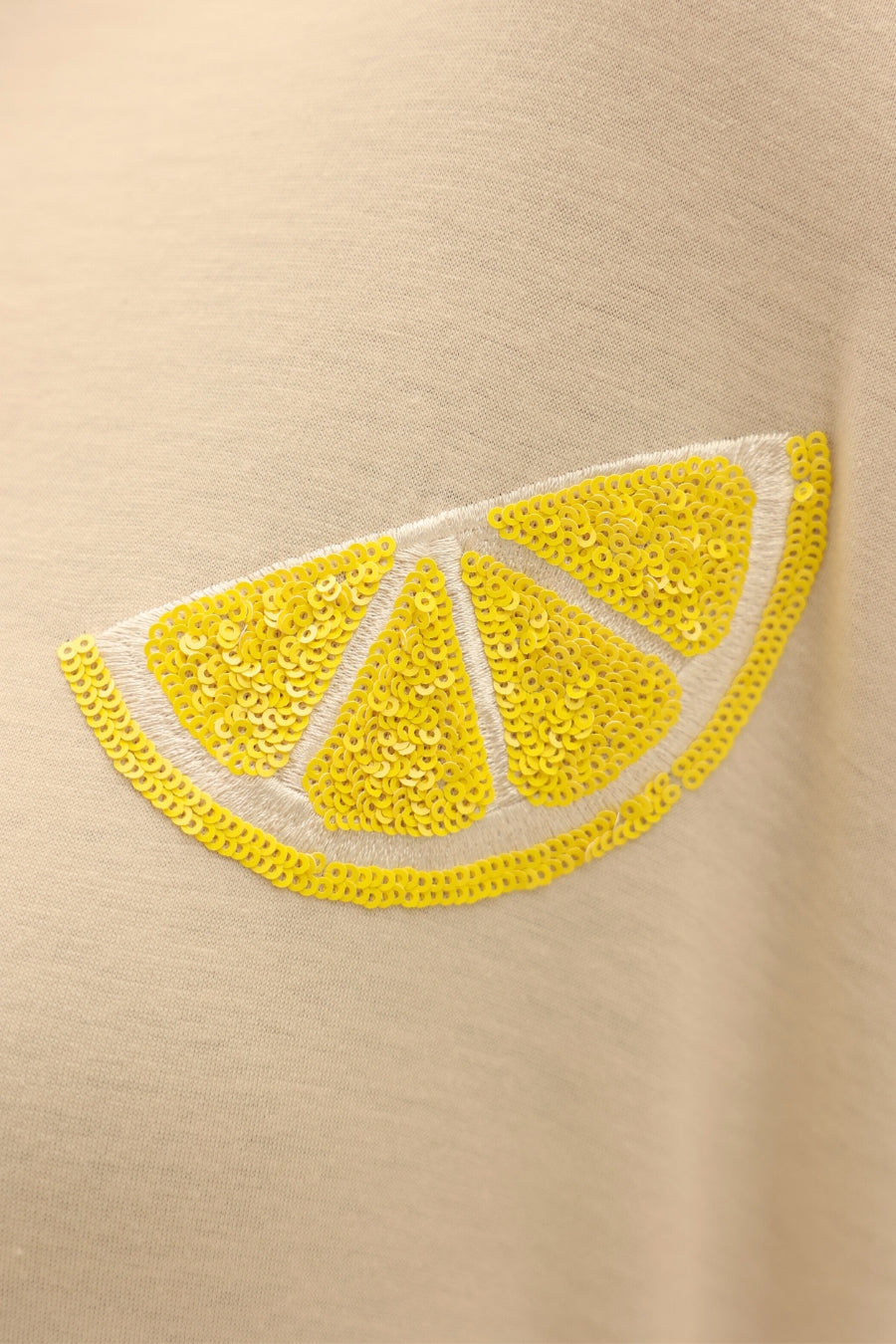 Tropical Fruit Sequin Patch Top
