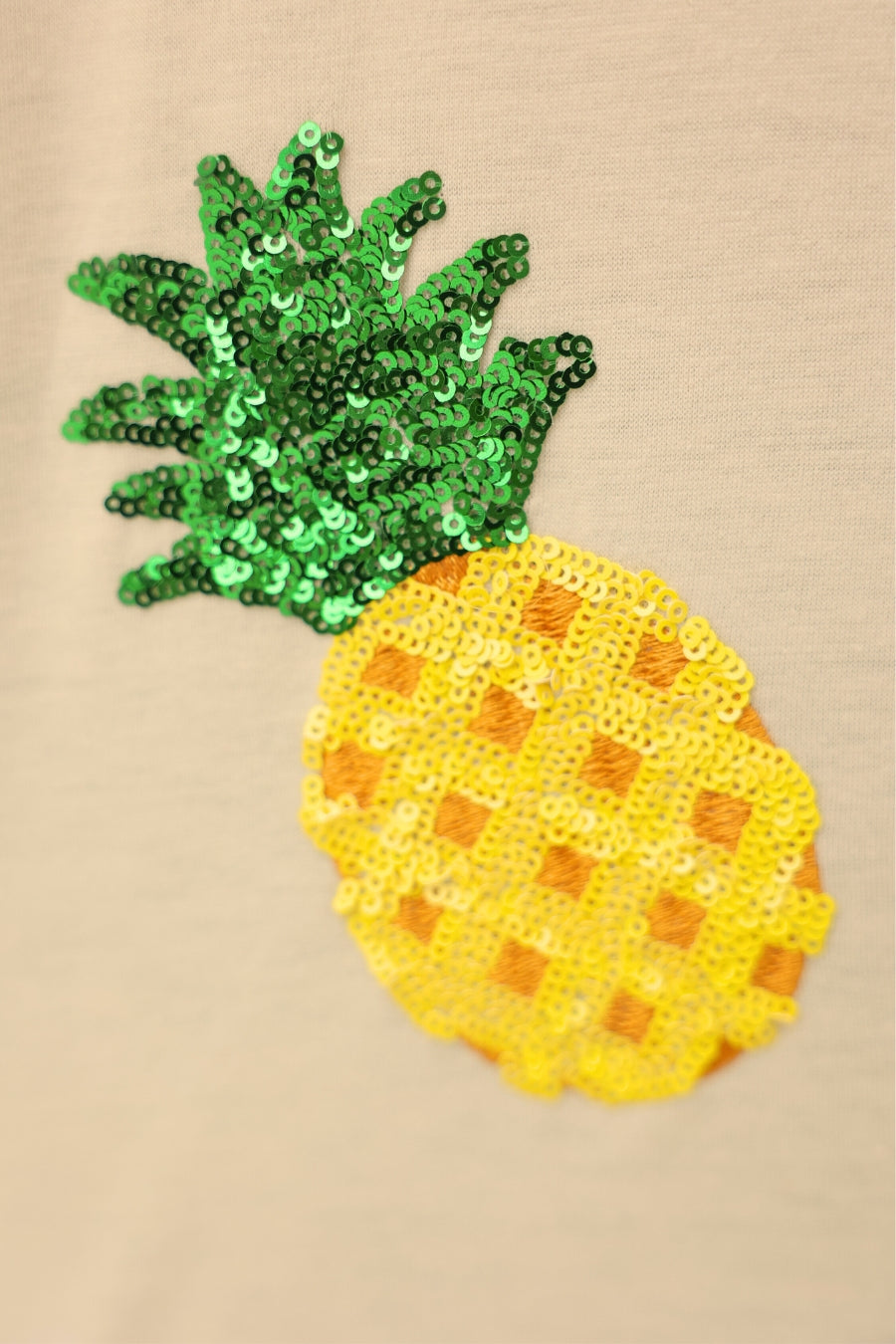 Tropical Fruit Sequin Patch Top