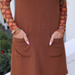 Rory Ribbed Jumper Dress- Chocolate