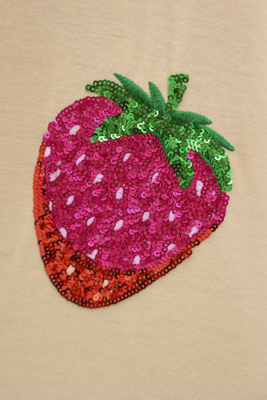 Tropical Fruit Sequin Patch Top