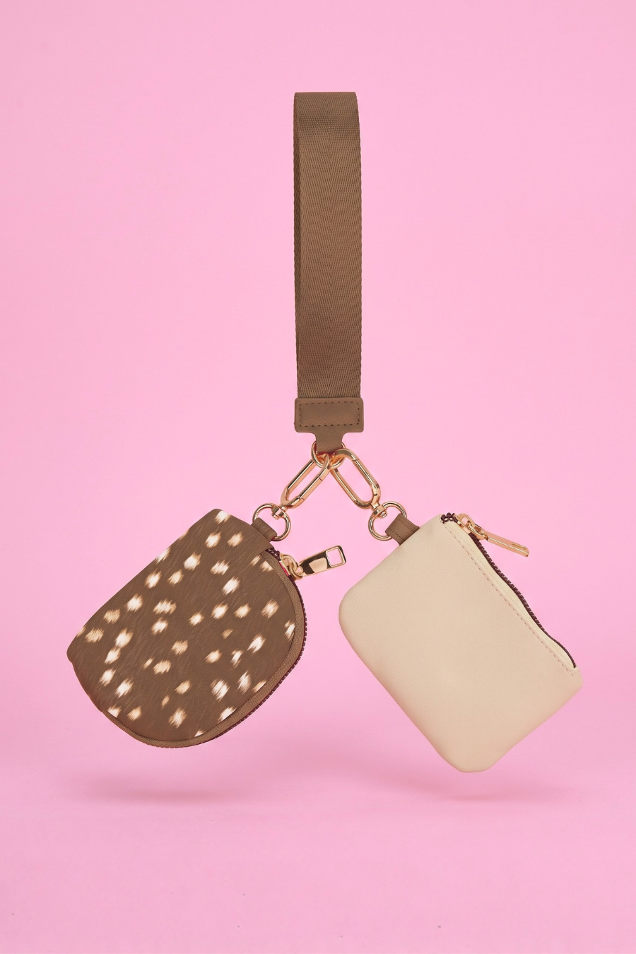 PREORDER- Double Pouch Wristlet- Oh Deer