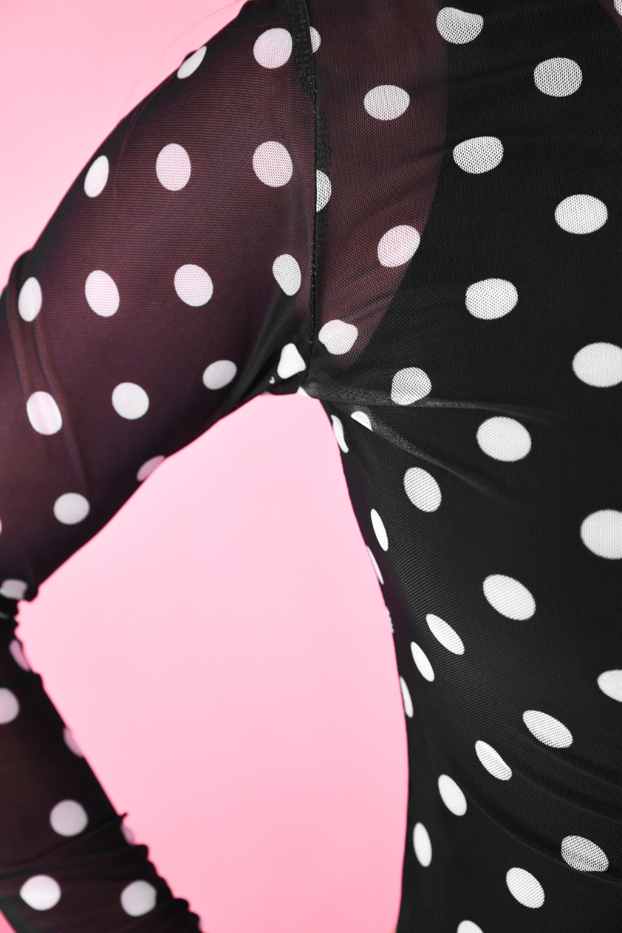 Keigan Mesh Top- After Dark Polka Dot