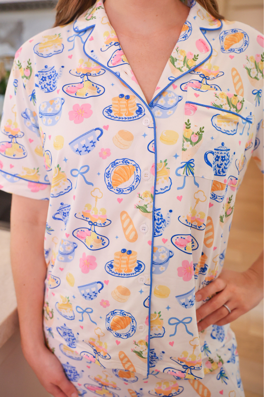 PREORDER- Sunday Brunch Ruffle Pajama Set