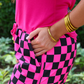 Pink And Black Checkered Everyday Shorts