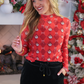 PREORDER- Keigan Mesh Top- Santa's Signature Bow